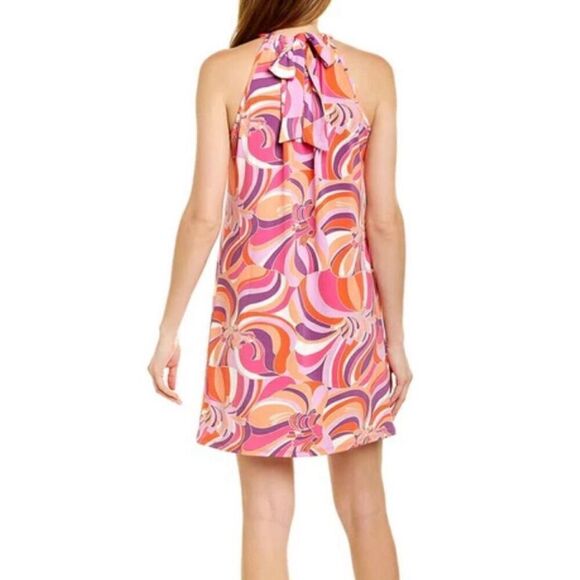Trina Turk Women's Juju Halter Neck Dress/Swim Cover Up Bright Floral Ruched Sma - Picture 8 of 8
